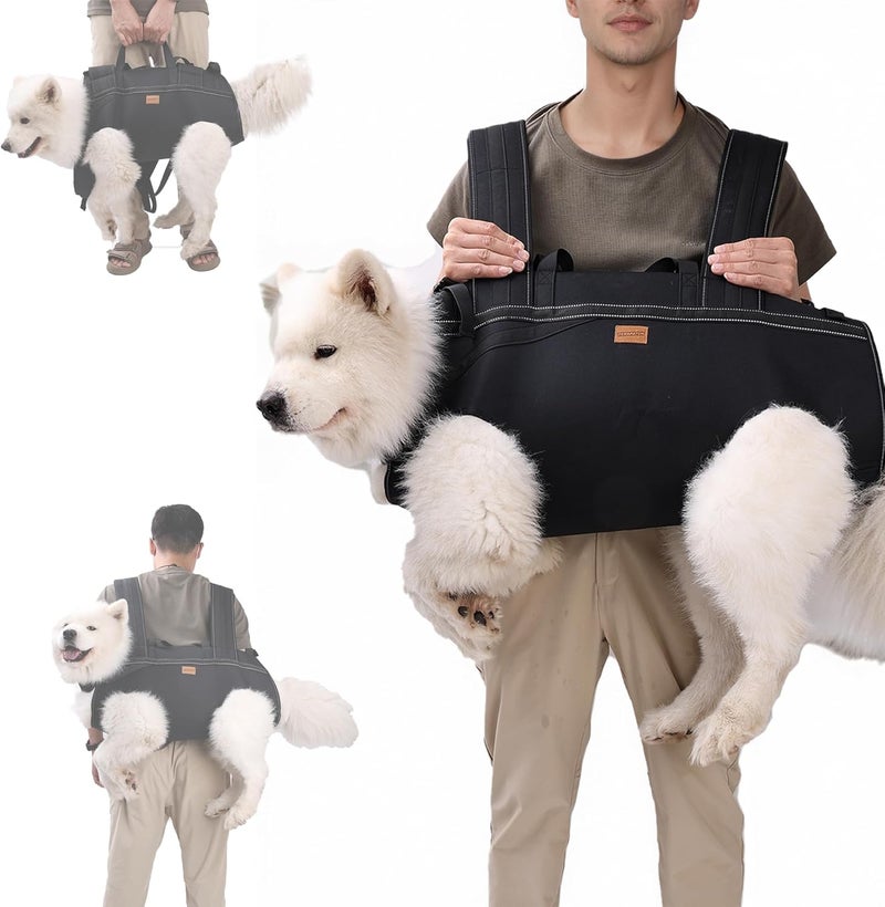 Terapaton Dog Lift Harness Backpack Carrier for Large Dogs, Full Body Sling with Handle, Dog Harness for Joint Injuries, Arthritis, Ideal for Stairs, Elderly Dogs (Black XXX-Large 66-83 LBS) - Image 1